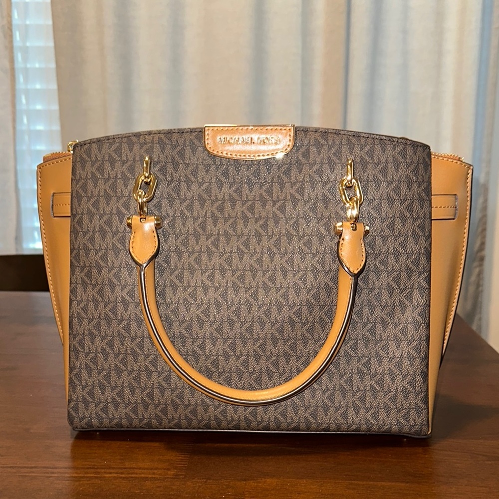 Michael Kors Brown and Tan Rochelle Satchel
